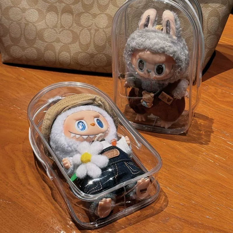 PVC Transparent Crossbody Bag | Dust-Proof Display Storage for Labubu & Cotton Dolls