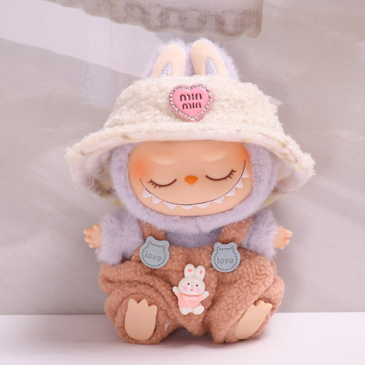 [Clothes Only] Gen 2 Blind Box Sitting Party Labubu Overalls Set Keychain | Labubu Outfit Change