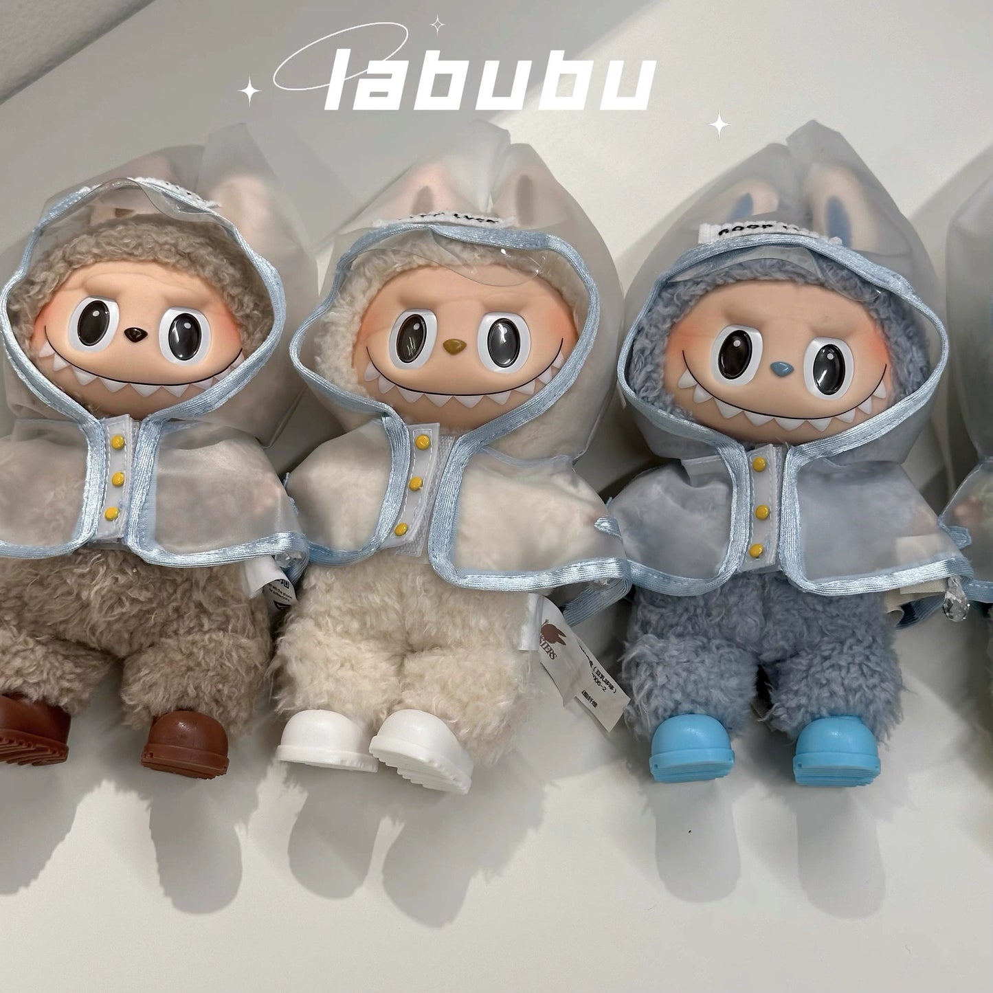 Labubu Raincoat Outfit Set - Waterproof Clothes for Keychain Doll Change (No Boots)