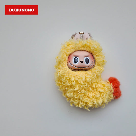 Labubu Tempura Shrimp Outfit - Crispy Ebi Fry Costume for 17cm Vinyl Dolls