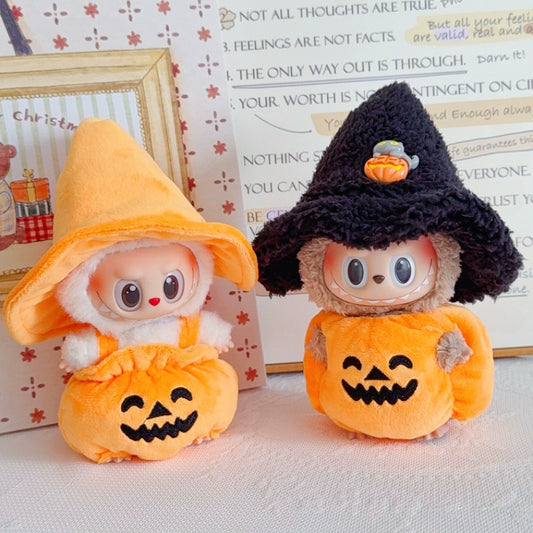 Labubu Gen 1-3 Halloween Pumpkin Outfit Set for Sitting Party Vinyl Dolls | Festival Costume Change (Clothes Only)
