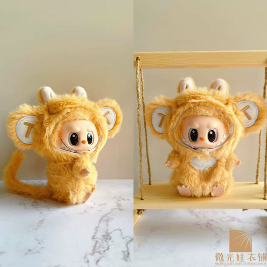 Labubu Monkey Cute Set - Fluffy Primate Costume for Gen1/2 Have a Seat Dolls
