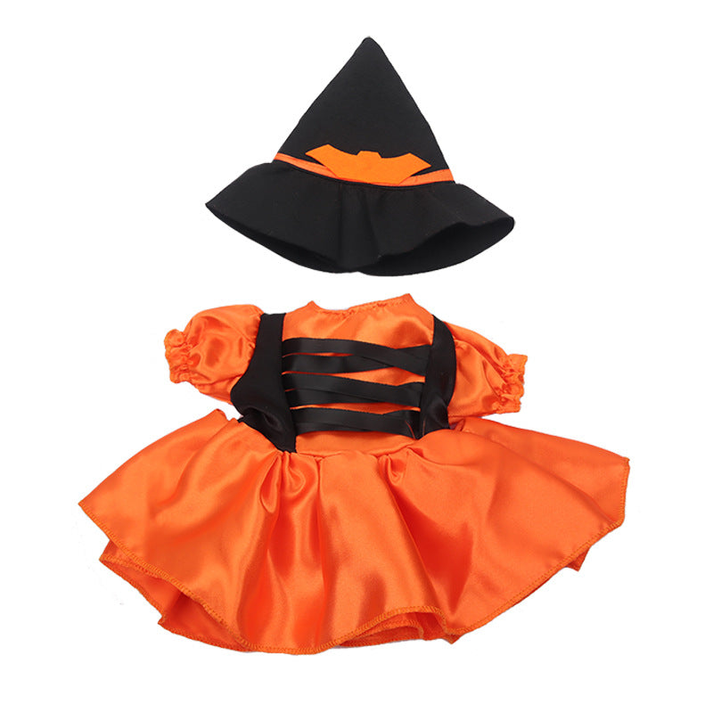Halloween Doll Clothes for 18" American Girl Doll - Black Orange Witch Costume w/ Hat