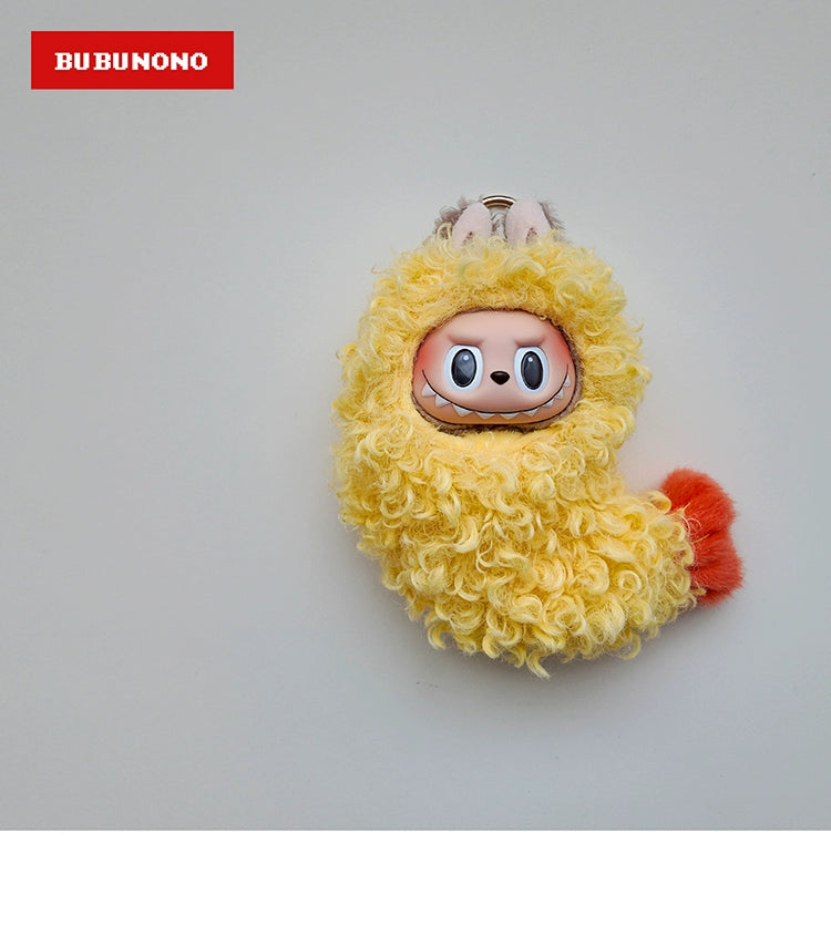 Labubu Tempura Shrimp Outfit - Crispy Ebi Fry Costume for 17cm Vinyl Dolls