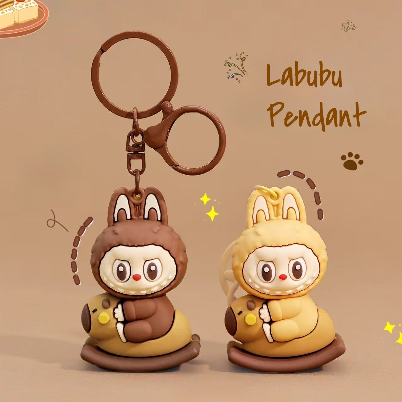 LABUBU Keychain, Mini 3D Bag Keychain - Cute Rocking Horse Charm Ornaments