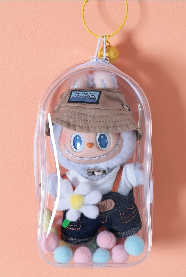 17cm Vinyl Doll Transparent Ita Bag | Waterproof Dust-Proof Display Case with Adjustable Shoulder Strap