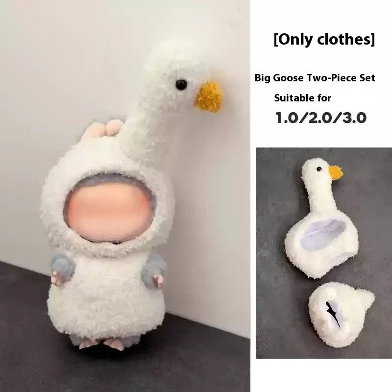 Labubu Dinosaur Outfit Set - 3D Vinyl Costume for Eye-Pleasing Series Dolls
