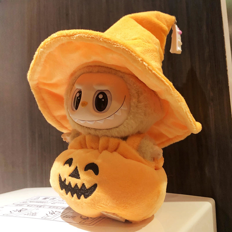 Halloween Pumpkin Costume for Labubu Vinyl Doll – Cute & Removable Outfit