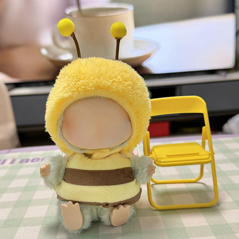 POP MART Labubu Summer Cola Outfit - Red Headphones + Sporty Denim Overalls + Red Boots for Gen 1/2 Figures 17cm (No Doll Included) | Keychain-Compatible