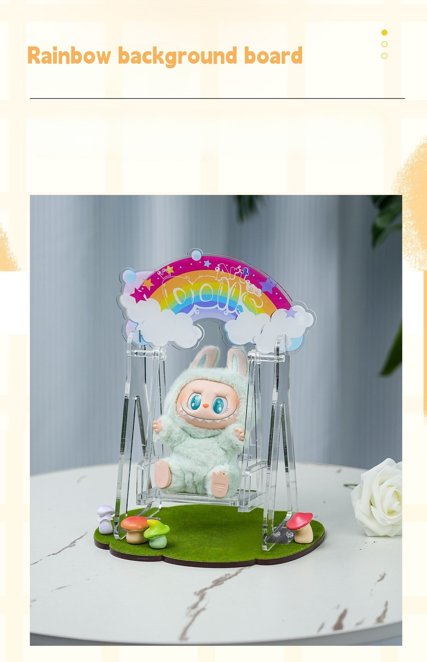 Labubu Carnival Swing Set - Kawaii Vinyl Doll Hanging Seat with Storage Base