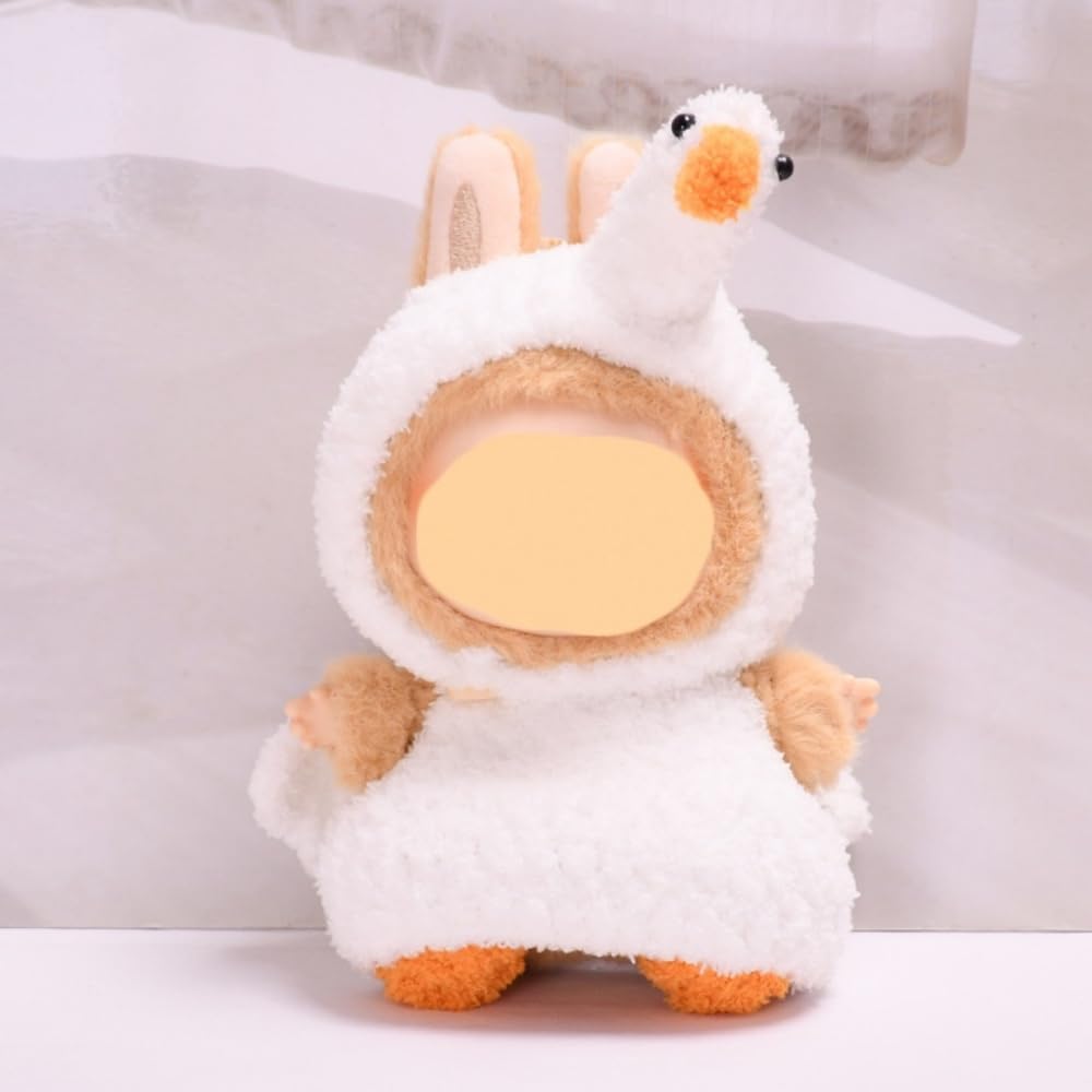 Stylish Adorable for LABUBU Clothes Outfits – 17cm Outfit with Exquisite Accessories for Dressing Up (No Doll Included) (Little Swan (hat+Sweater+Socks))