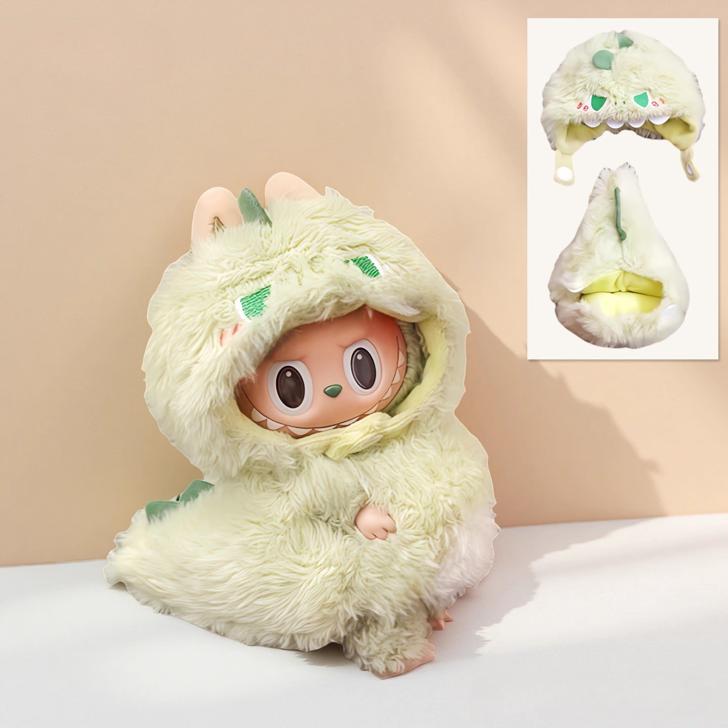 17cm Labubu Handmade Fried Shrimp Costume Set | Clothes Only for Vinyl/Plush Dolls (Gen 1-3)