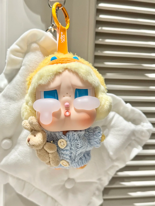 CRYBABY Tears Factory Knit Set - Blue Teddy Bear Sweater for 10cm Vinyl Dolls