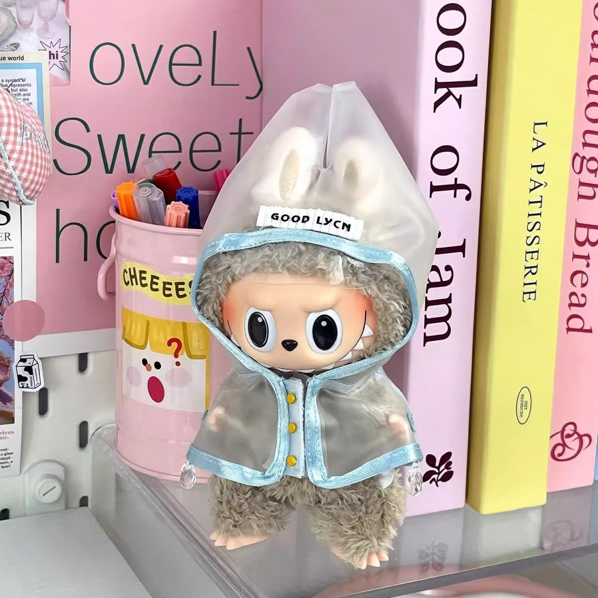 17cm Labubu Cute Clear Minimalist Raincoat Set | Doll Clothes