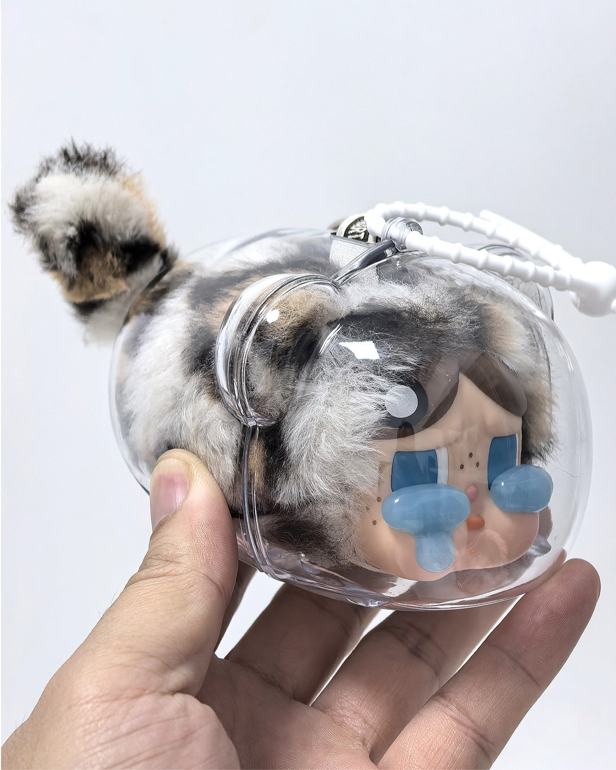 CRYBABY Leopard & Cat Series - Clear Vinyl Protective Case for Emotional Doll Display