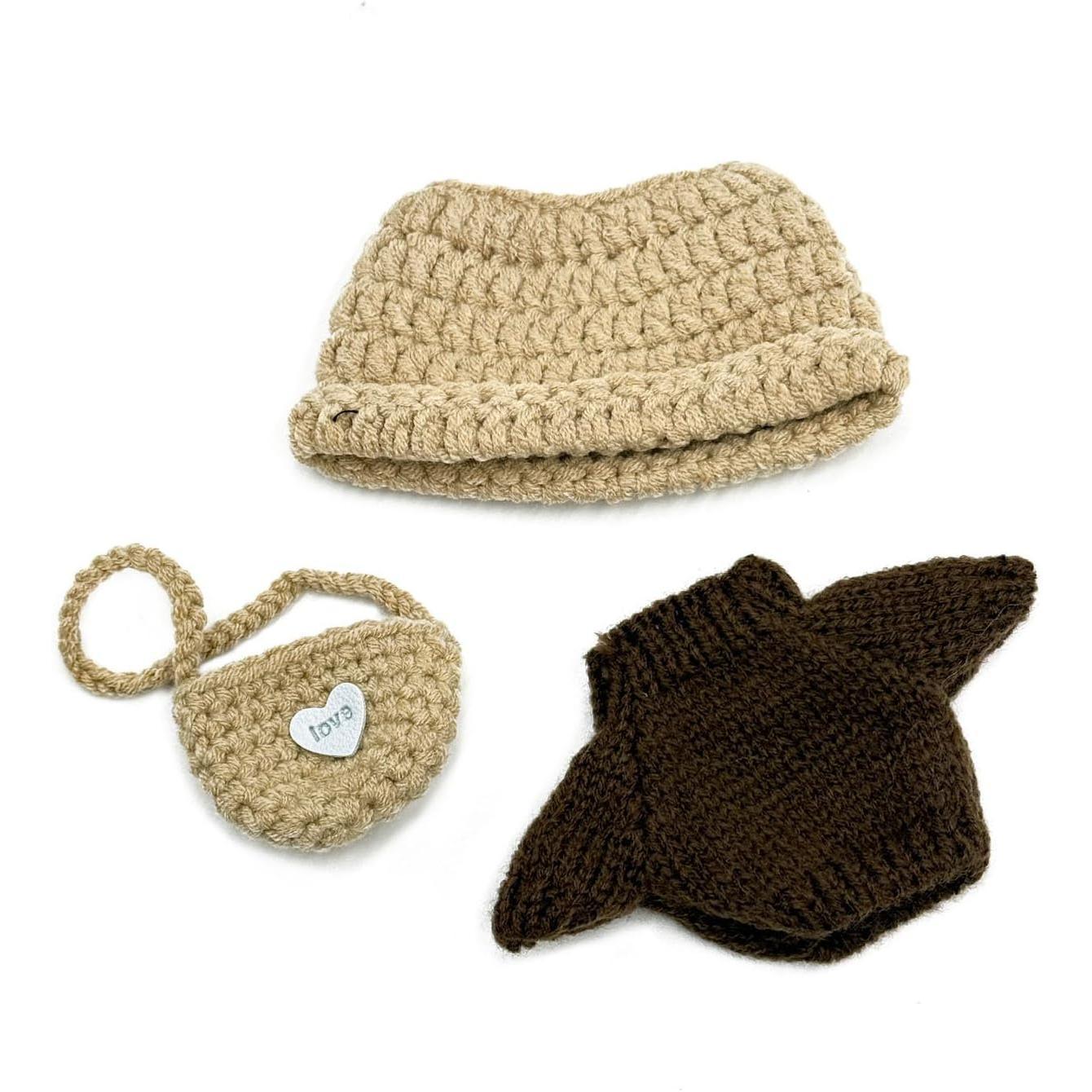 POP MART LABUBU CLOTHES SET(NO Doll), Hat & Overalls Set for 17cm LABUBU Accessories Suit, Cute Clothes for Dress up Unique Style, Stylish Clothes for Doll (Khaki)