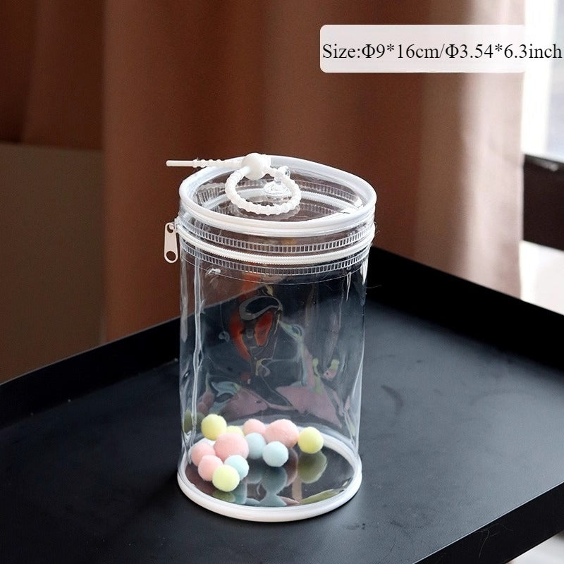 Labubu V1 V2 Vinyl Figure Case - Clear Cylinder Storage & Display Carrier for Doll