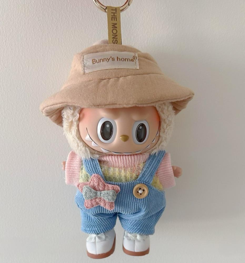 Labubu Vinyl Doll Clothes - Overalls & Dress Outfit for Keychain Figure Change Costume