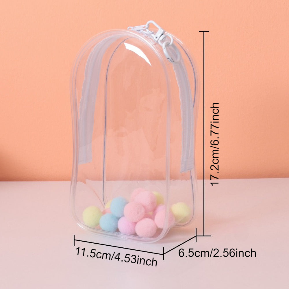 17cm Vinyl Doll Transparent Ita Bag | Waterproof Dust-Proof Display Case with Adjustable Shoulder Strap