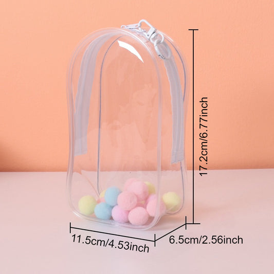 17cm Vinyl Doll Transparent Ita Bag | Waterproof Dust-Proof Display Case with Adjustable Shoulder Strap