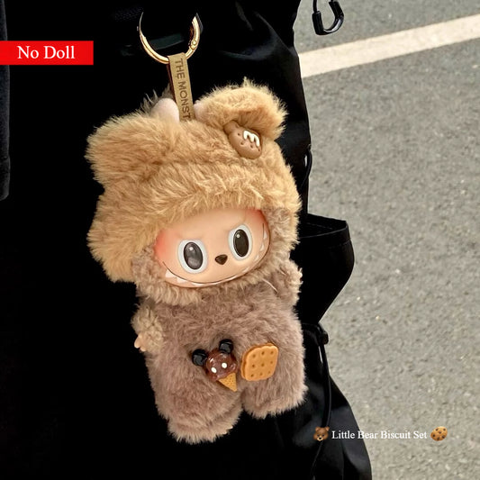 Cute Bear Cookie Costume for Labubu 1st/2nd Gen – Kawaii Themed Doll Outfit