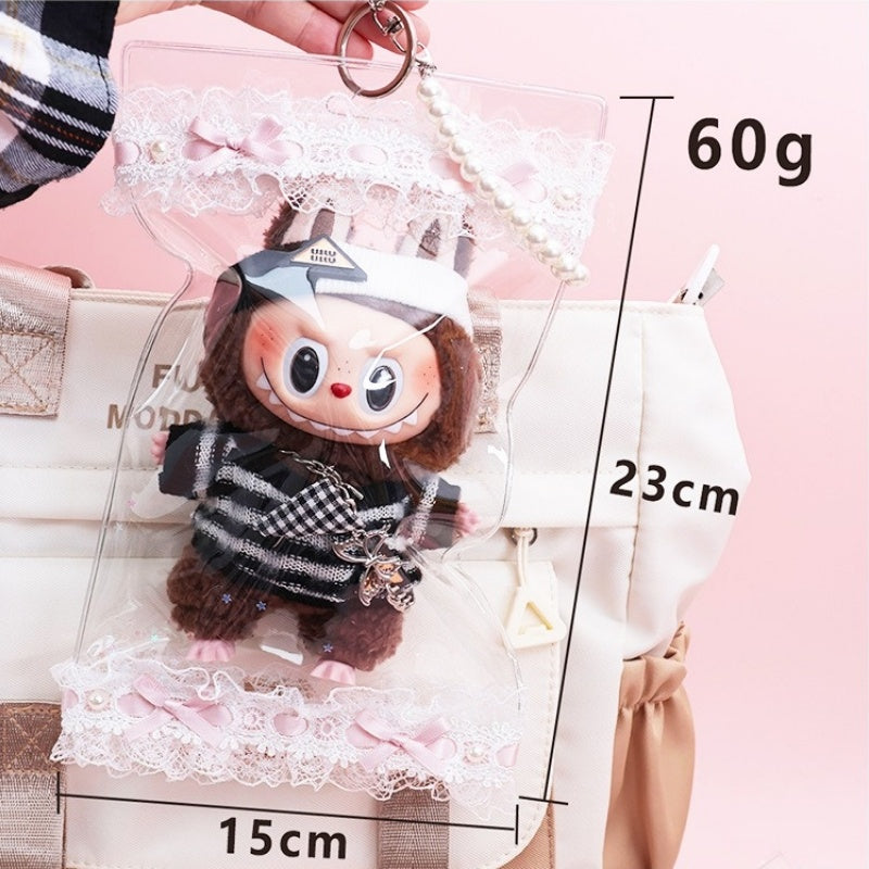17cm Labubu Protective Case - Clear Dustproof Carrier for Vinyl Figure & Plush Doll