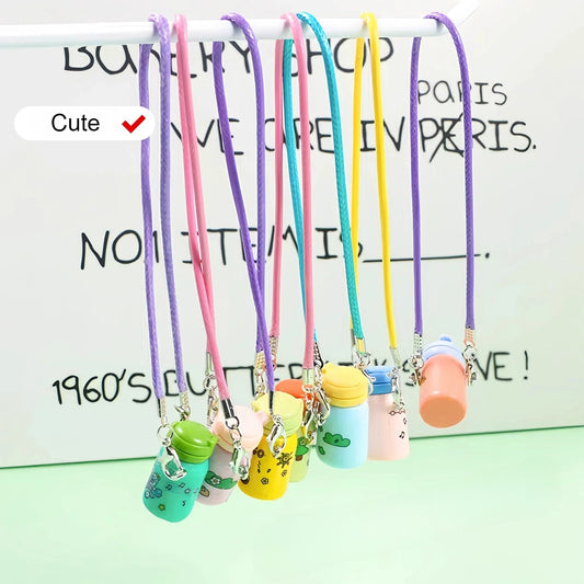 Miniature Thermos Charm Set – Lilliputian Lifelike Mini Items, Compact Portable Toy Pendant for Bags