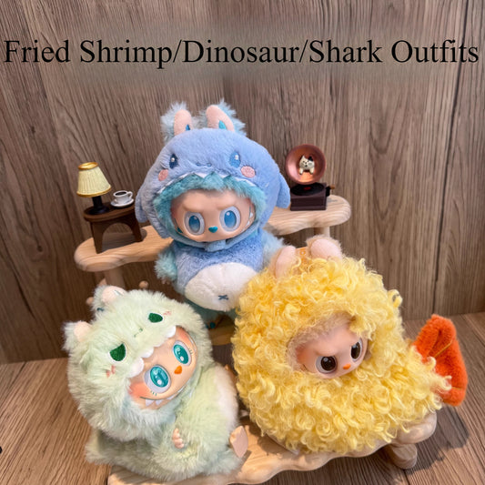 NEW Labubu 17cm Animal Costumes - Fried Shrimp/Dinosaur/Shark Sets