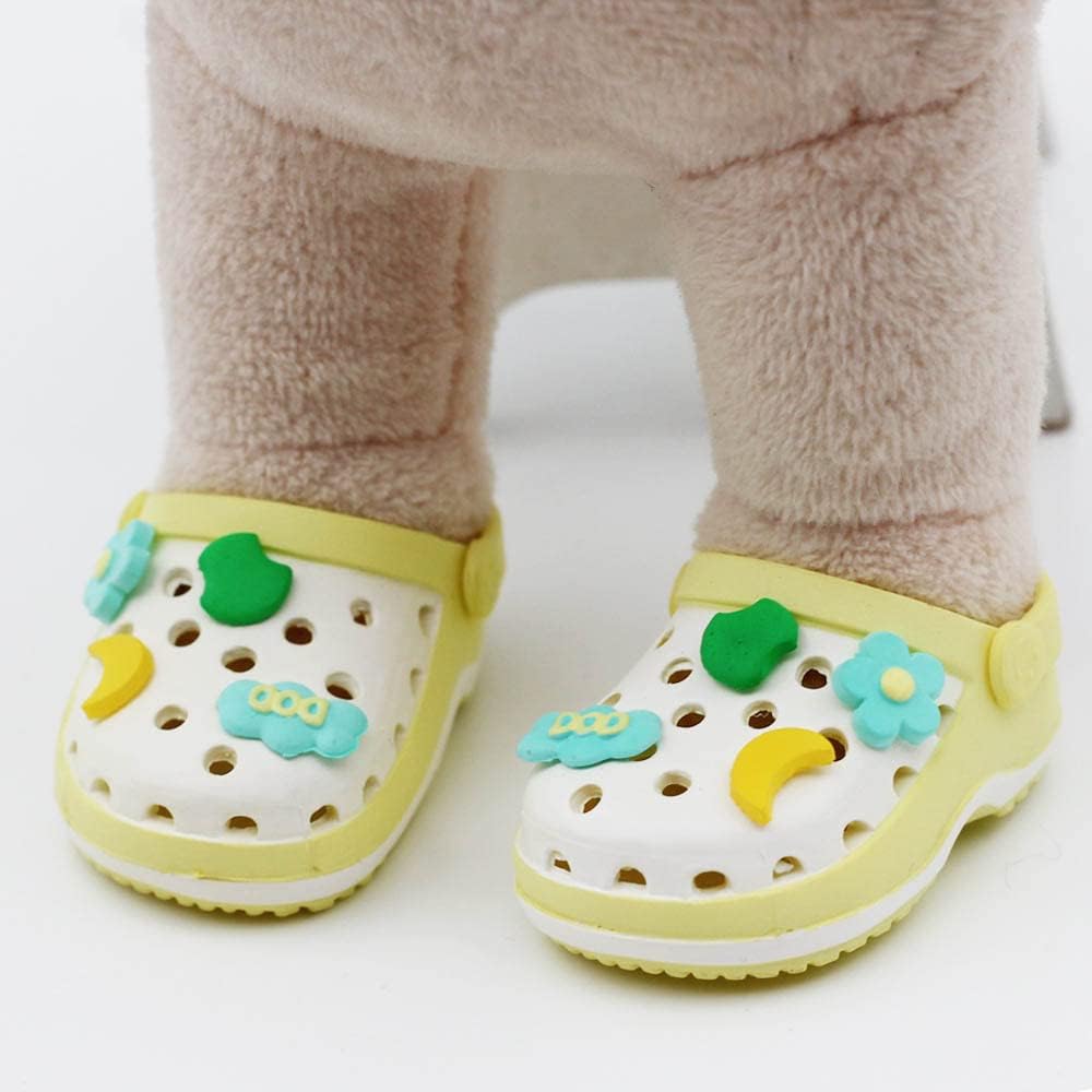 LABUBU Doll Accessories, POP MART 17cm Plush Doll Hole Shoes Length 5.5cm, Doll Slippers Beach Shoes Dress Up (Purple)