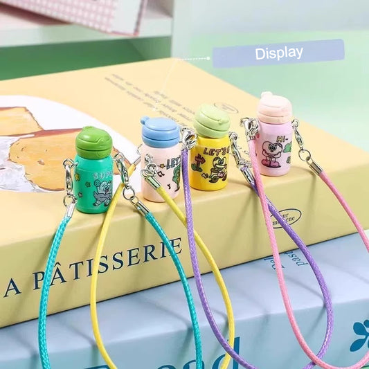 Miniature Thermos Charm Set – Lilliputian Lifelike Mini Items, Compact Portable Toy Pendant for Bags