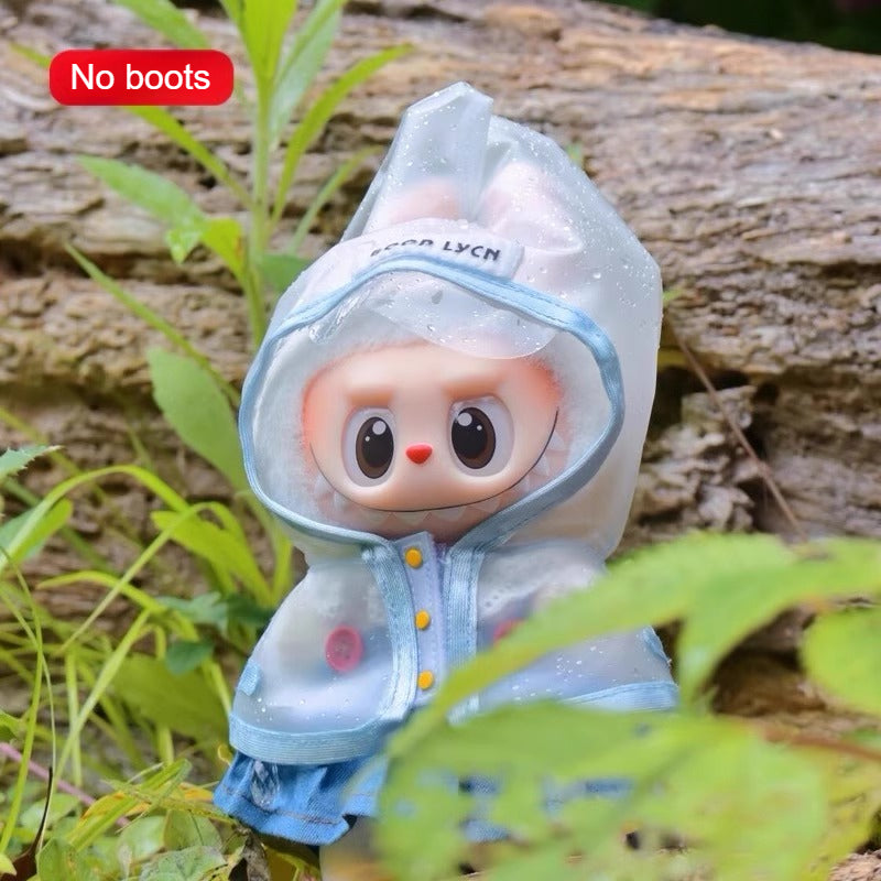 Labubu Raincoat Outfit Set - Waterproof Clothes for Keychain Doll Change (No Boots)