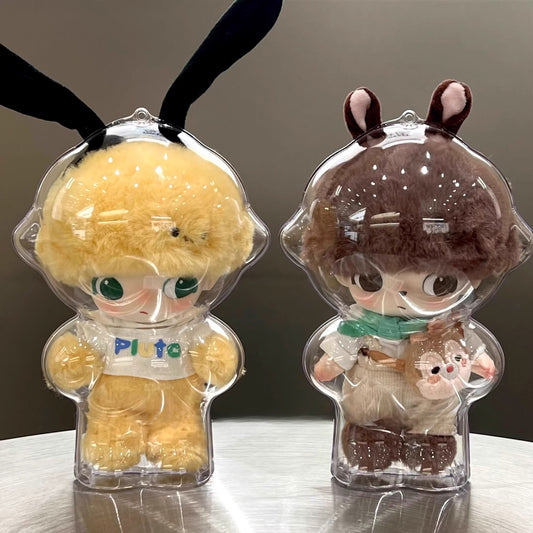 DIMOO Crystal Clear Case - Premium Acrylic Dustproof Shell for 10cm Vinyl Dolls