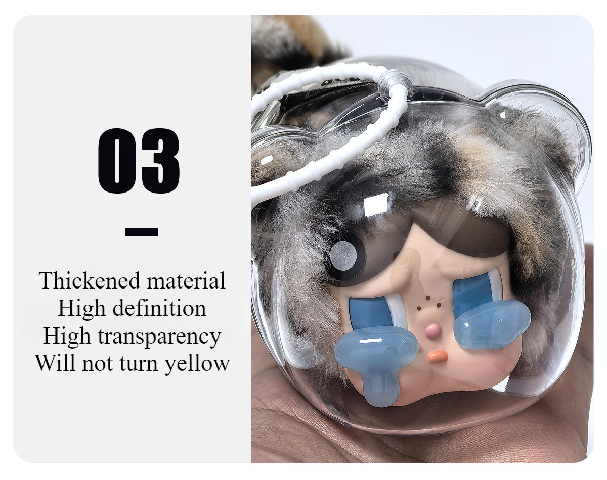 CRYBABY Leopard & Cat Series - Clear Vinyl Protective Case for Emotional Doll Display