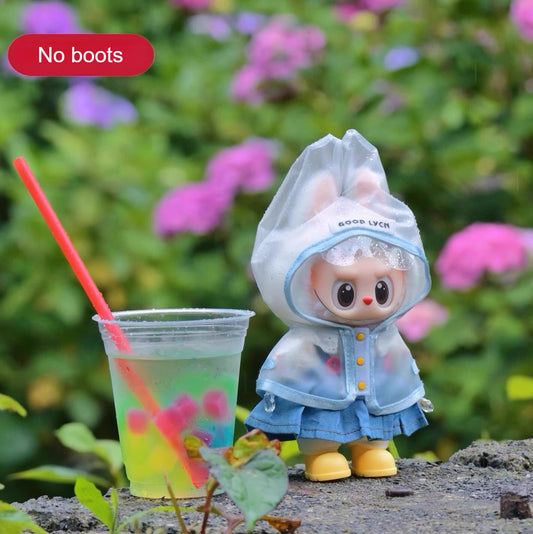 Labubu Raincoat Outfit Set - Waterproof Clothes for Keychain Doll Change (No Boots)