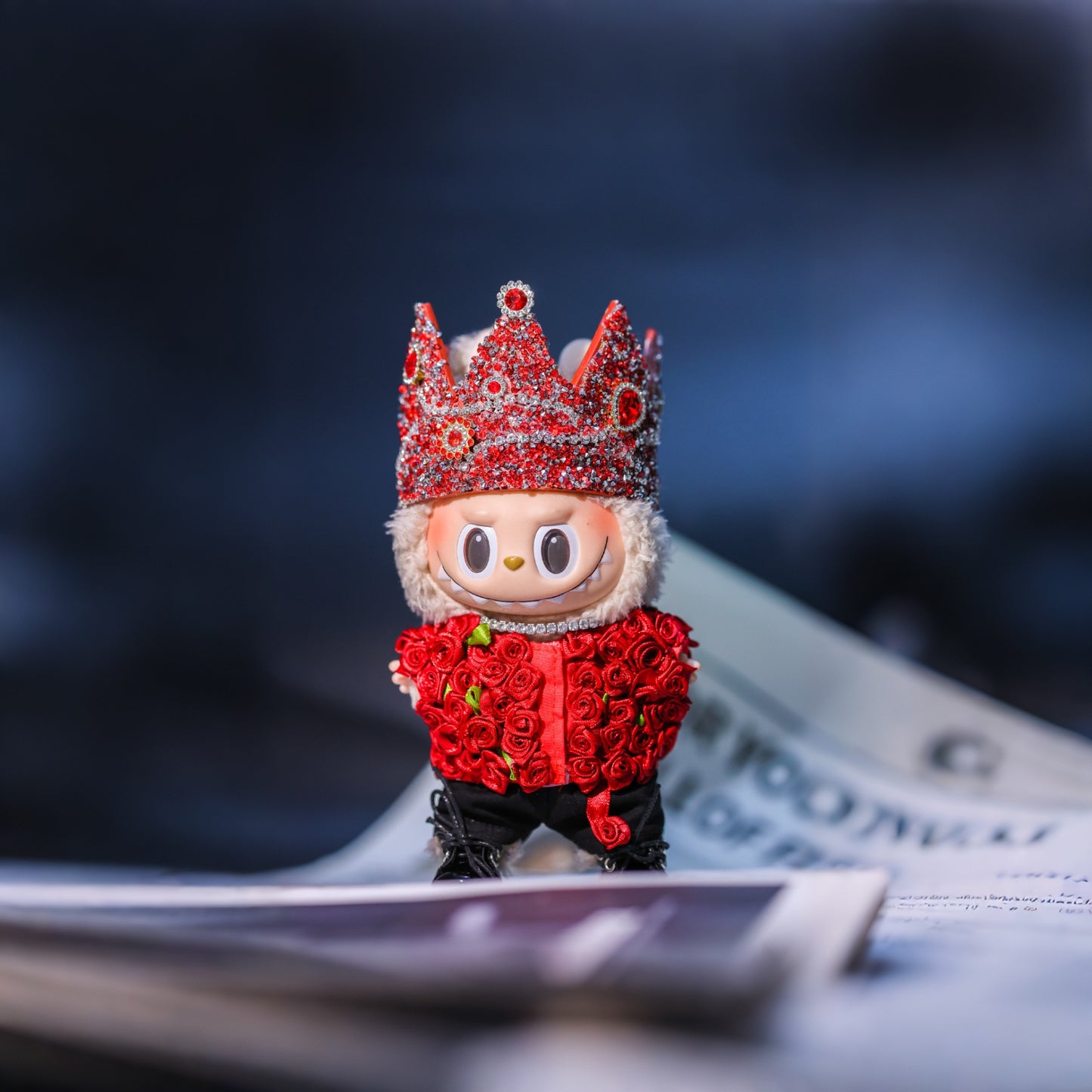 LABUBU Handmade Doll Clothes - GD Concert Rose Outfits - Korean Red Rose Style for 17cm/6.7" Plush Dolls