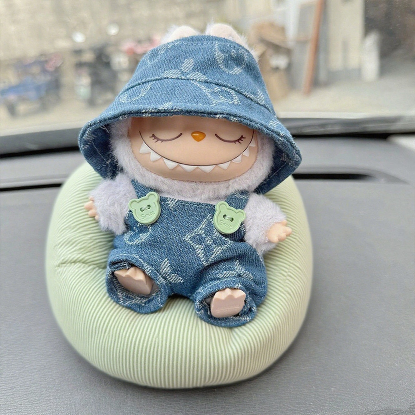 Labubu Overalls Outfit for 17cm Series 1/2/3 Vinyl Figures - Doll Clothes Change Costume
