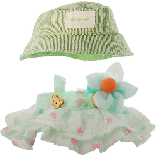LABUBU Clothes, Skirt Set for Dolls, 2 Piece Set Hat Skirt Outfit Premium Fashion Cute Dress for 17cm Plush Dolls Accessories (NO Doll) (Green)