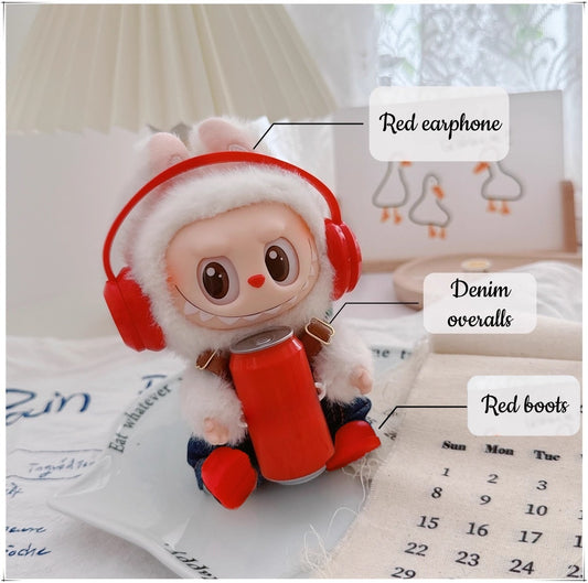 Labubu Coca-Cola Outfit Set - Complete Clothes & Hat for Series 1/2/3 Vinyl Figures
