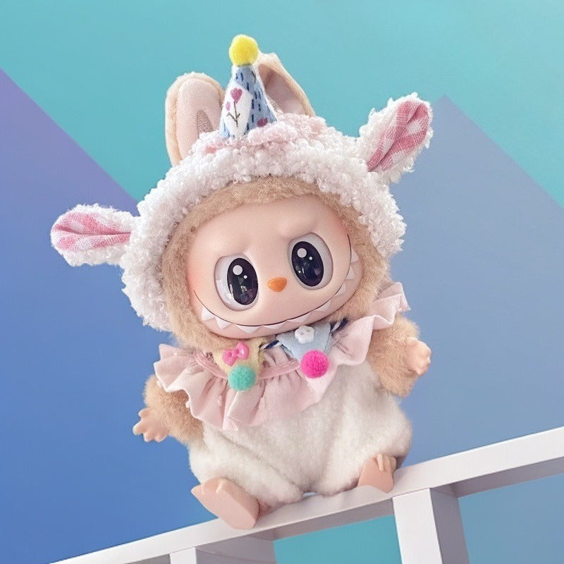 Labubu 1st-2nd Gen Sitting Party Doll Clothes | Macaron Style Outfit Set | Cute Apparel for Blind Box Figurines