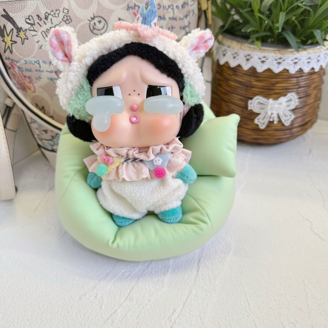 CRYBABY Tears Factory Lamb Set | Clothes Only for Vinyl-Faced Plush Blind Box Dolls