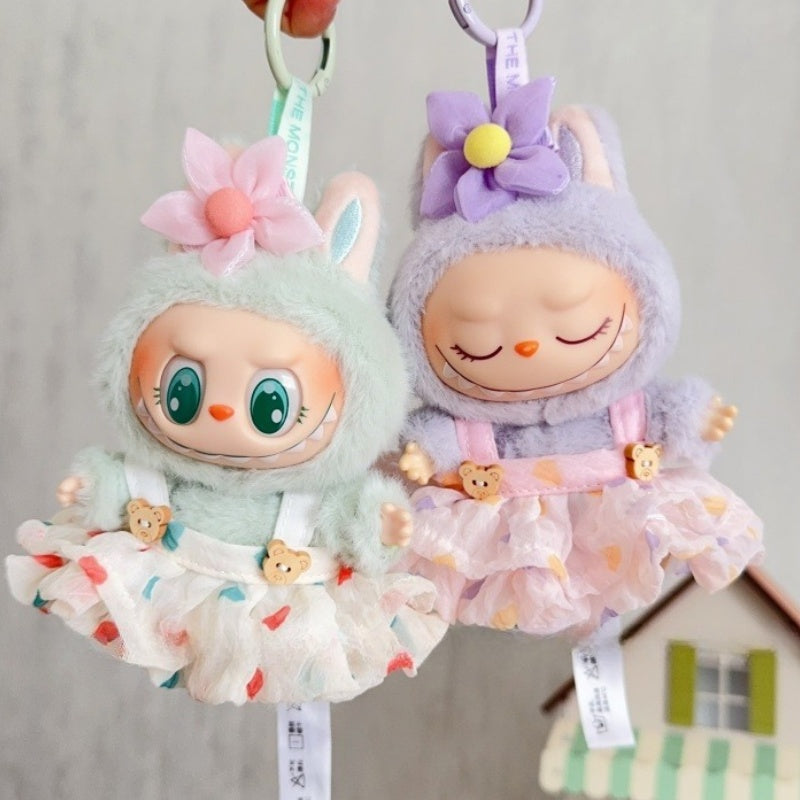 Labubu Summer Pastel Dress Set - Mint Green Tulle Skirt & Bonnet for Have a Seat Series