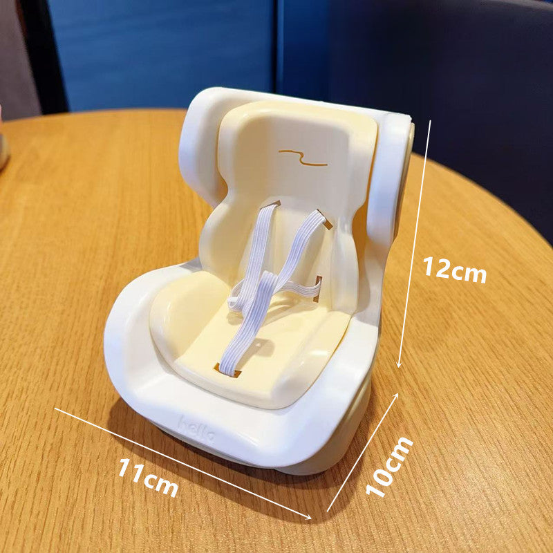 POP MART Labubu Mini Car Seat Decor - Cute Vinyl Figure Holder w/Seatbelt for Air Vents | New Vehicle Interior Accessory