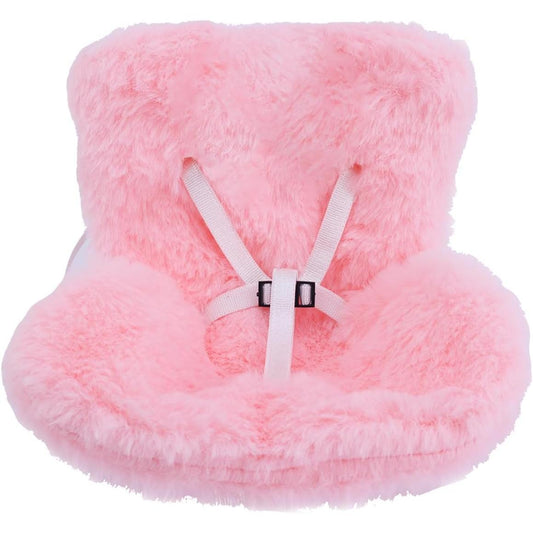LABUBU CAR SEAT - Cute Soft Furry Cushion Pink Sofa with Car Air Vents Clip
