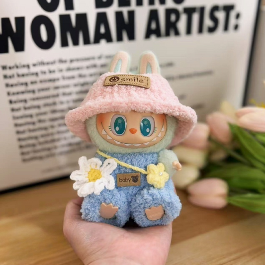 (Handmade) POP MART Labubu Have a Seat Doll Clothes - Spring Wild Field Costume Set for 17cm Vinyl Figures | No Doll Included