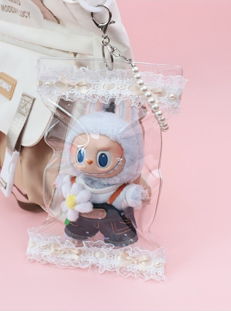 17cm Labubu Protective Case - Clear Dustproof Carrier for Vinyl Figure & Plush Doll