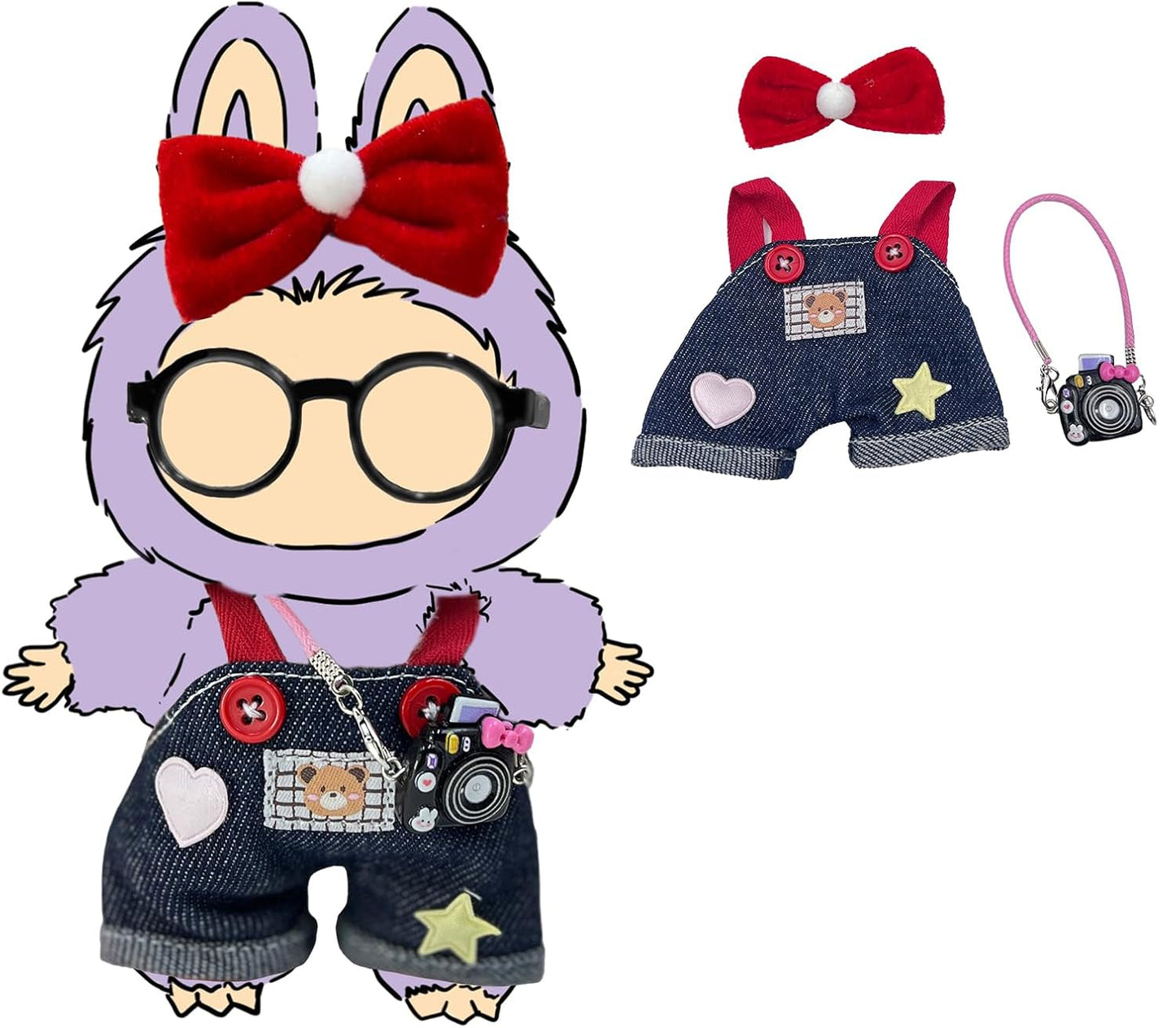 17cm Doll Clothes & 2 Set for 17cm Dolls-Exquisite Accessories for Doll, Cute Clothes for Dolls Dress up Unique Style (Blue)
