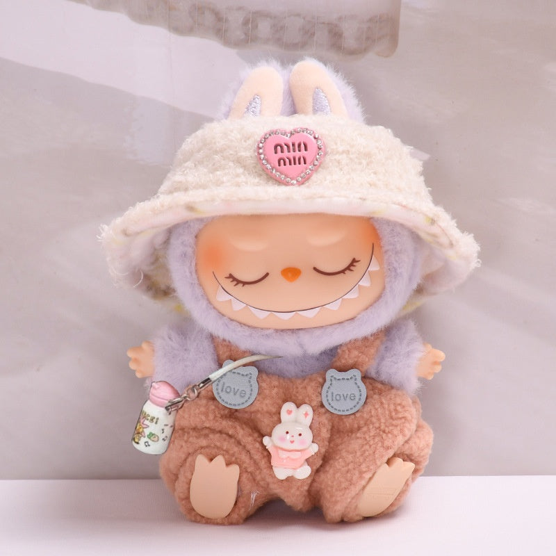 [Clothes Only] Gen 2 Blind Box Sitting Party Labubu Overalls Set Keychain | Labubu Outfit Change