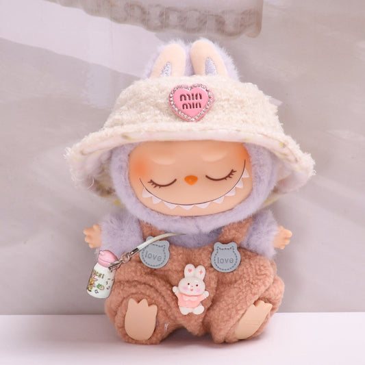 [Clothes Only] Gen 2 Blind Box Sitting Party Labubu Overalls Set Keychain | Labubu Outfit Change