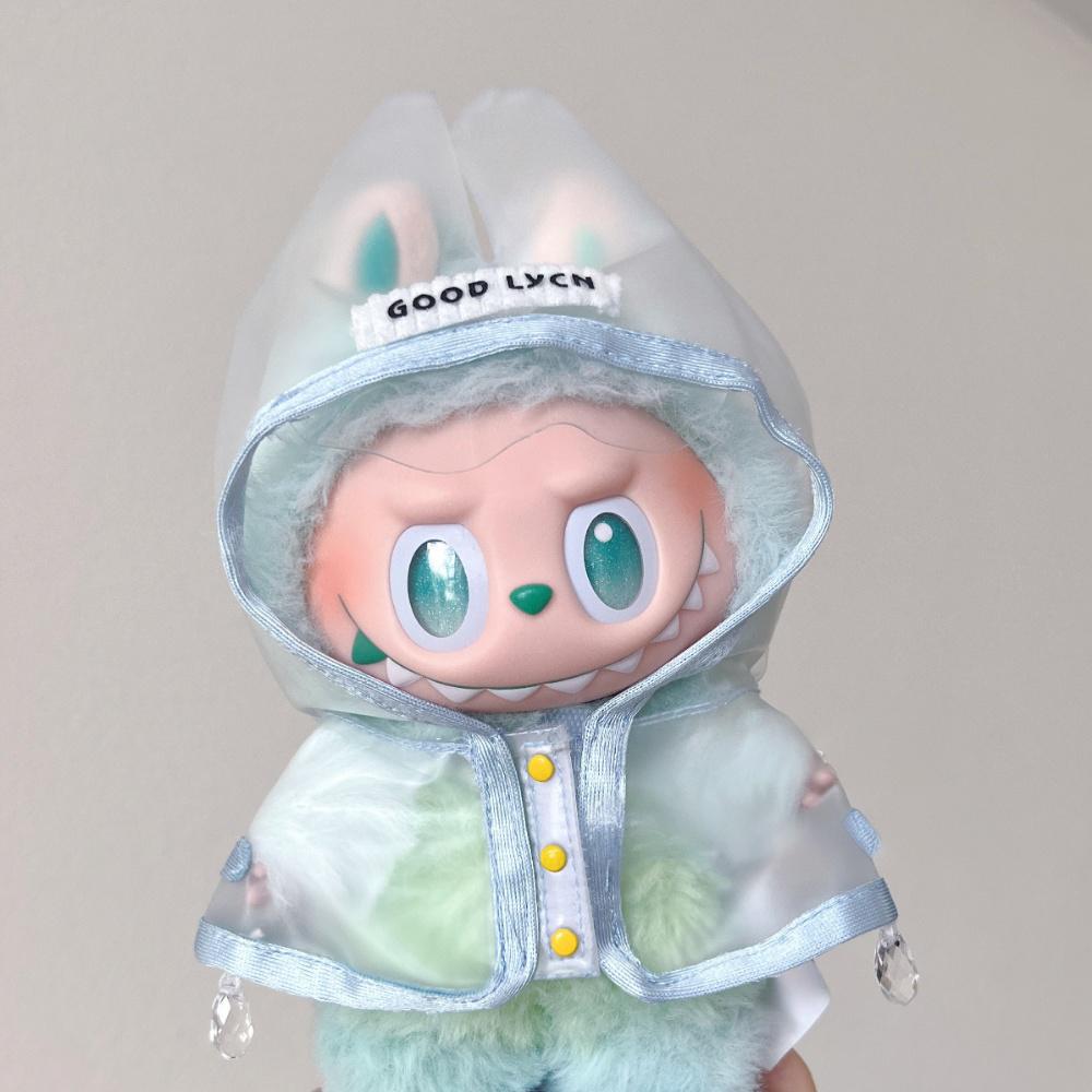 Labubu Gen 1-3 Compatible Raincoat & Rain Poncho Accessories | Vinyl Blind Box Doll Clothing & Charms