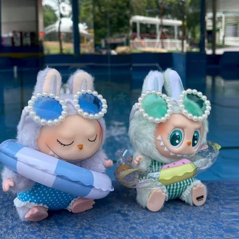 17cm Labubu Dopamine Swimsuit Set - Summer Vacation Outfit for Sitting Party Series 1/2/3